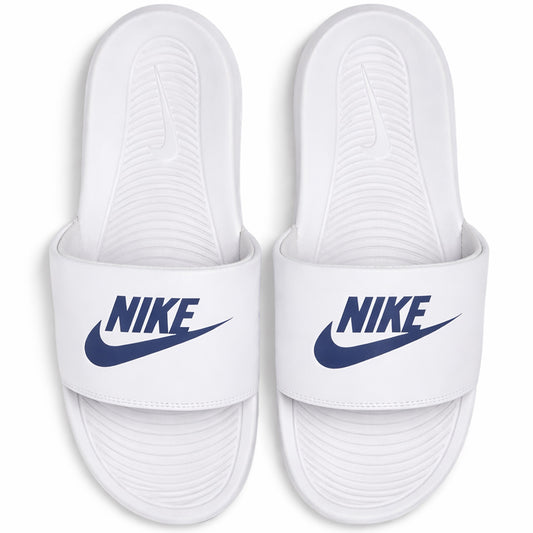 Nike Victori One All White and Navy logo