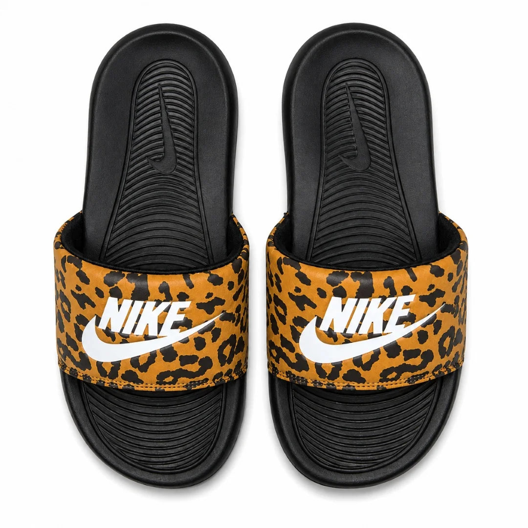 Nike Victori One Leopard Print Orange Slides