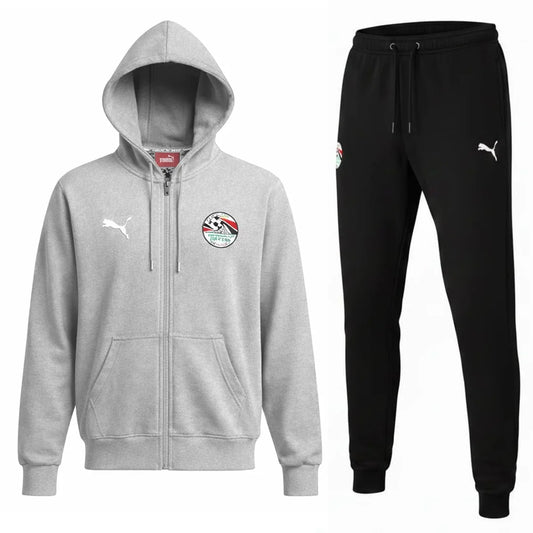 Egypt 2025-26 Full-zip Tracksuit set grey and black